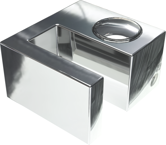 Balmani Modular bevestigingsblok 8mm glas chroom