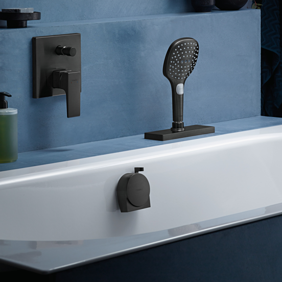 Hansgrohe Exafill Badvulling overloop -en afvoergarnituur Brushed Black Chrome