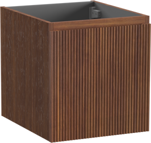 Storke Ribs hängender Waschbeckenunterschrank: 45 x 52 cm, Nussbaum