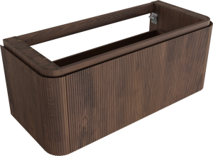 Balmani Moon meuble sous-vasque suspendu 130 x 55 cm noyer Américain 2 tiroirs Nervure sym. vert.