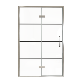 Balmani Senses Design Dusche Drehtür, Links, 140 cm x 210 cm, Lined, Profil Chrom