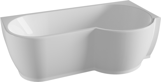 Linie Paulo baignoire d'angle droite duo 170 x 90 cm acrylique blanc brillant