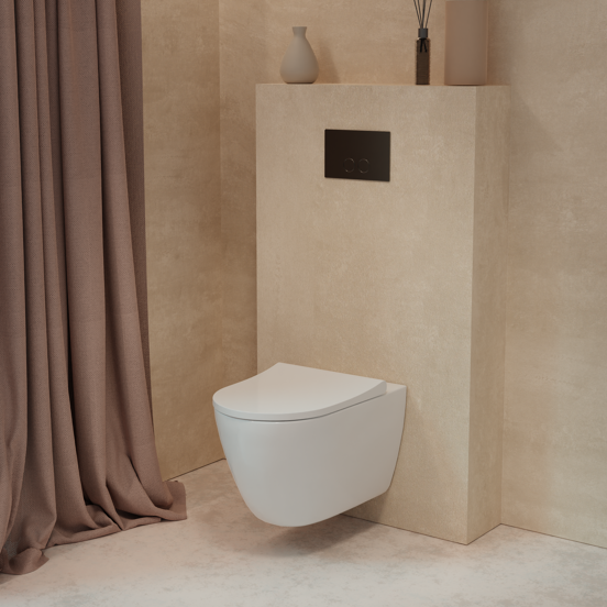 Luca Varess Vinto hangtoilet glanzend wit randloos