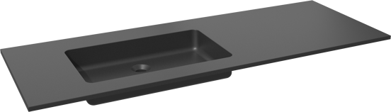 Storke Scuro plan vasque asymétrique à gauche quartz mat 140 x 52 cm combinaison armoire 45 cm
