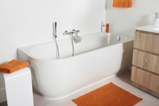 Linie Paulo baignoire d'angle droite mono 170 x 70 cm acrylique blanc mat