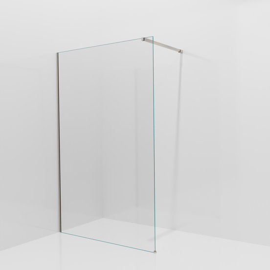 Balmani Modular douche à l'italienne: 130 x 200 cm, Verre transparent, avec coating, Profil Brushed CoolMetal