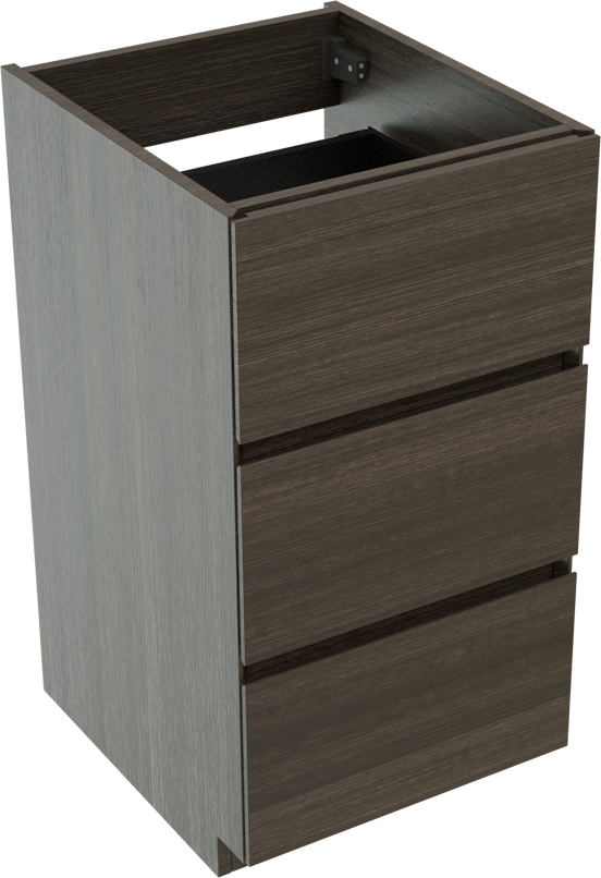 Storke Edge staande wastafelonderkast 45 x 52 cm donkere eik 3 lades