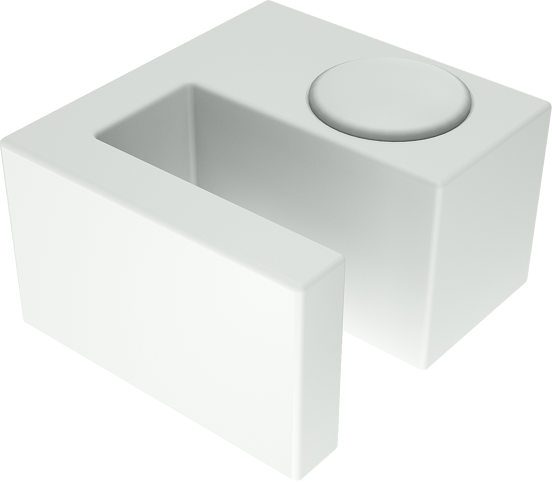 Balmani Modular bevestigingsblok glas mat wit