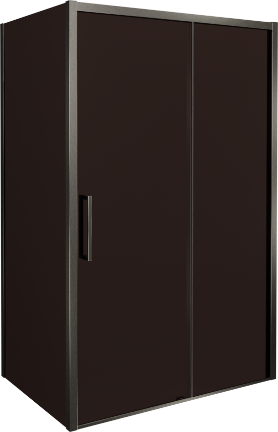 Balmani Senses Design douchecabine met rechtse schuifdeur en vaste zijwand, 160 x 90 cm, Brons, Brushed GunMetal profielen, met coating