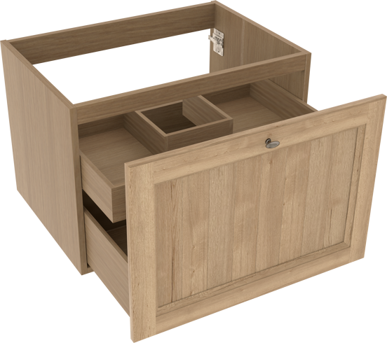 Balmani Lemon meuble sous-vasque suspendu 75 x 55 cm chêne vieilli 2 tiroirs