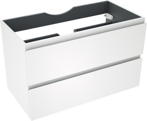 Linie Lado zwevende wastafelonderkast 90 x 46 cm mat wit 2 lades