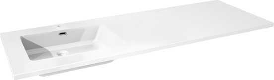 Storke Diva asymmetrisch linkse wastafel glanzend composiet marmer 100 x 52 cm