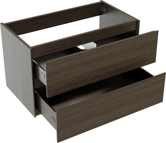 Storke Edge meuble sous-lavabo suspendu 80 x 46 cm chêne foncé 2 tiroirs