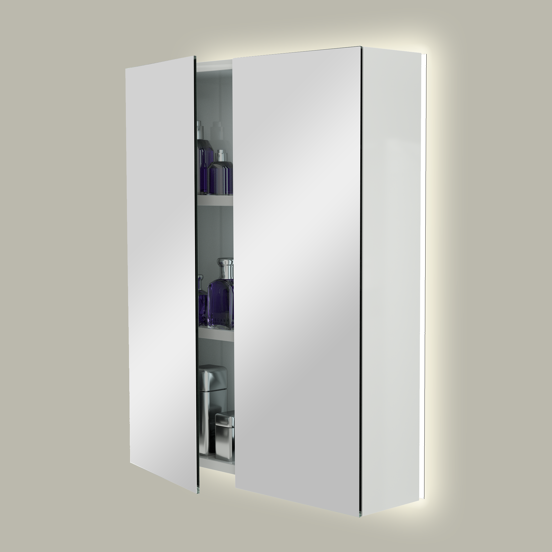 Storke Reflecta armoire de toilette lumineuse 60 x 75 cm blanc brillant