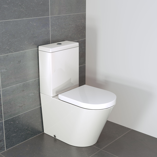 Luca Varess Calibro staand toilet hoogglans wit randloos