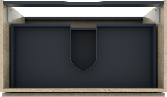 Linie Lado staande wastafelonderkast 80 x 46 cm wit eiken 3 lades
