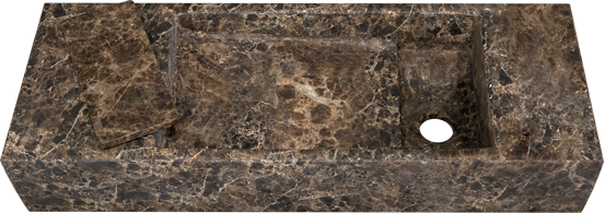 Balmani Mood Handwaschbecken: Dark Emperador Marmor, 55 x 20 cm
