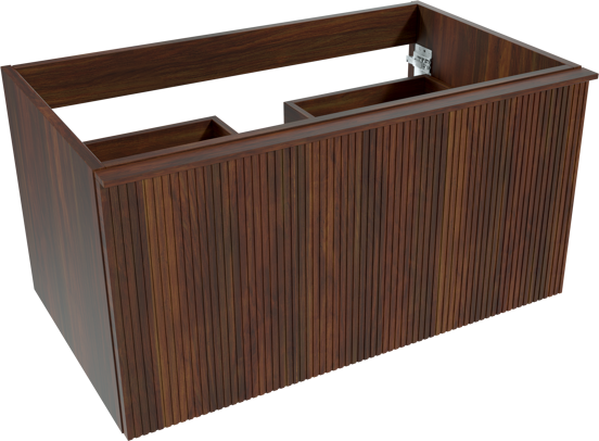 Balmani Forma hängender Waschbeckenunterschrank: 90 x 55 cm, amerikanischer Nussbaum, 2 Schubladen