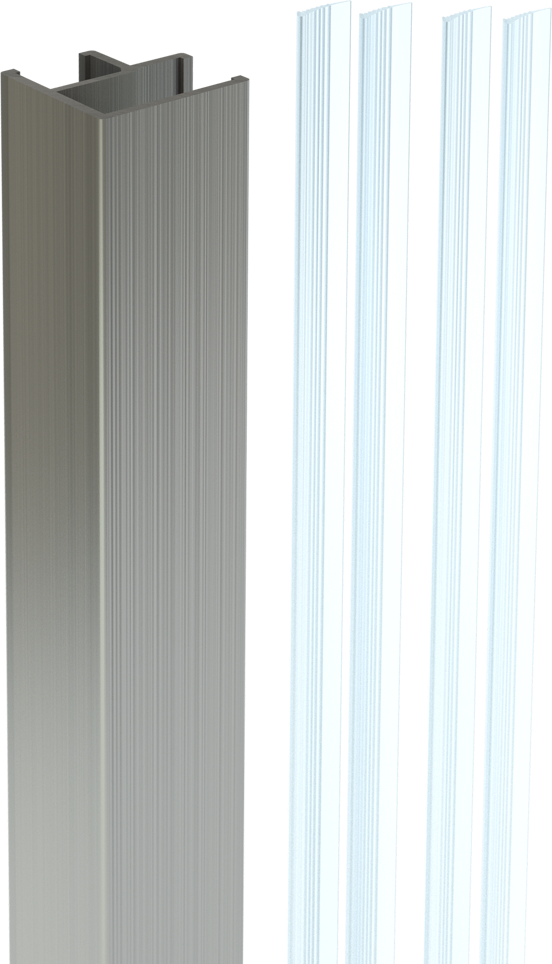 Balmani Modular Eckprofil, 200 cm, gebürsteter Edelstahl