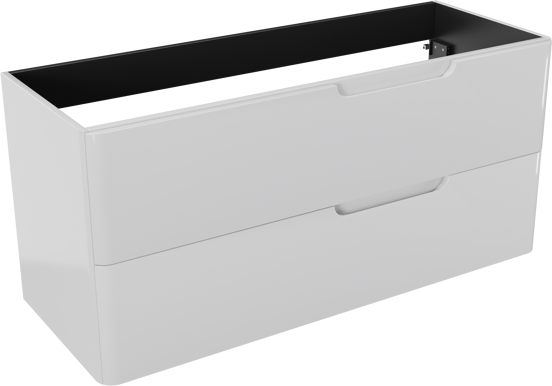 Linie Curvo meuble sous-lavabo suspendu 120 x 46 cm blanc brillant 2 tiroirs
