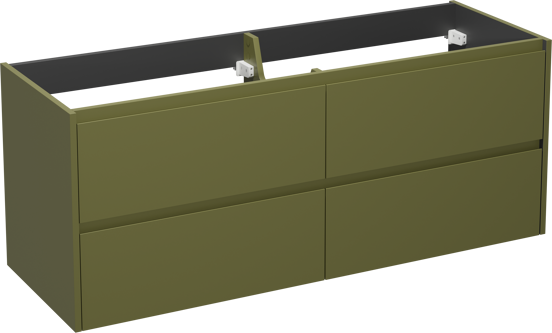Storke Seda meuble sous-lavabo suspendu 150 x 52 cm vert olive 4 tiroirs