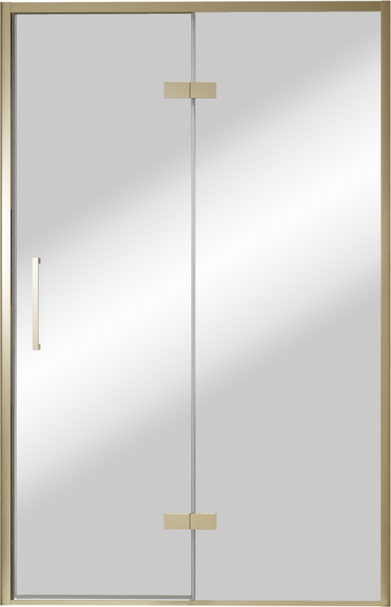 Balmani Senses Design porte pivotante à droite 140 cm x 210 cm verre Miroir Reflex, Profil Brushed Champagne Gold