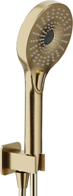 Blaufoss Onos Handbrause-Set: inkl. Wandanschlussbogen: 3jet, Brushed Champagne Gold