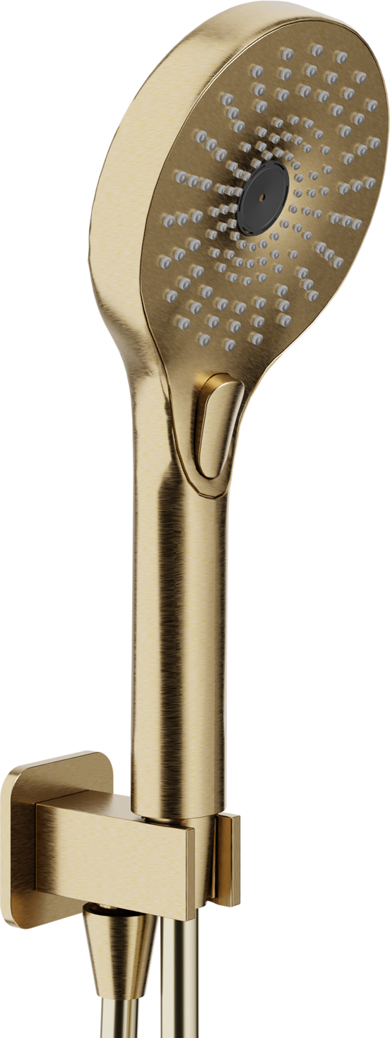Blaufoss Onos Handdoucheset met doucheslang aansluiting 3 straalsoorten brushed champagne gold