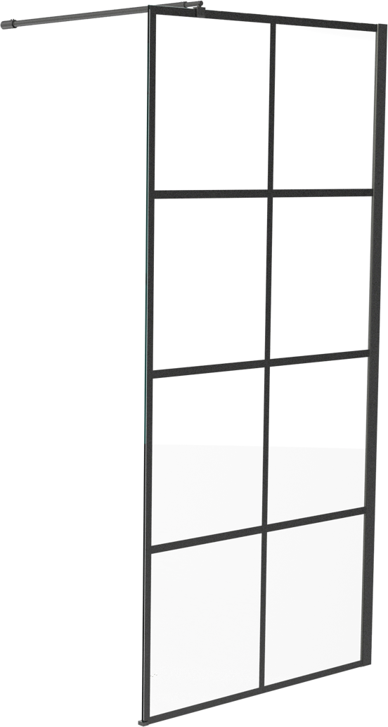 Linie Walk-In douche à l'italienne 100 x 200 cm verre square profil noir mat