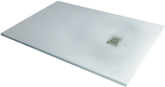 Balmani Vibe receveur de douche 140 x 90 cm marbre composite blanc mat texture ardoise