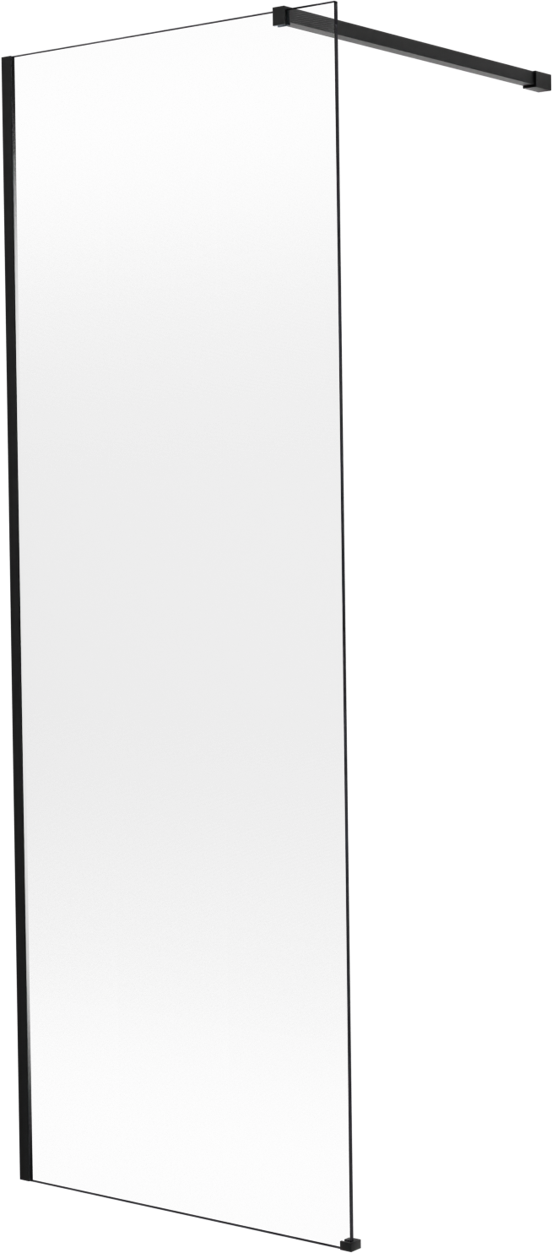 Balmani Modular Walk-In Dusche: 80 x 200 cm, Permafrost, inklusive Coating, Profil Schwarz matt