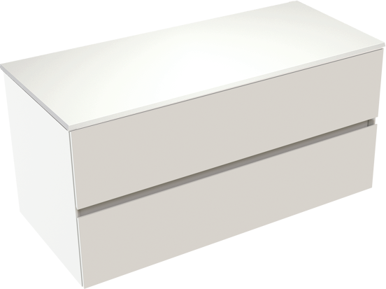 Storke Edge zwevend badkamermeubel 100 x 46 cm mat wit met Tavola enkel tablet in solid surface mat wit