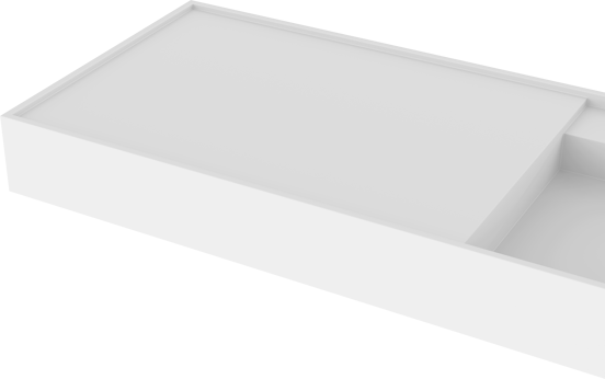 Balmani Cubo Waschtisch, rechts, Solid Surface matt, 160 x 49 cm