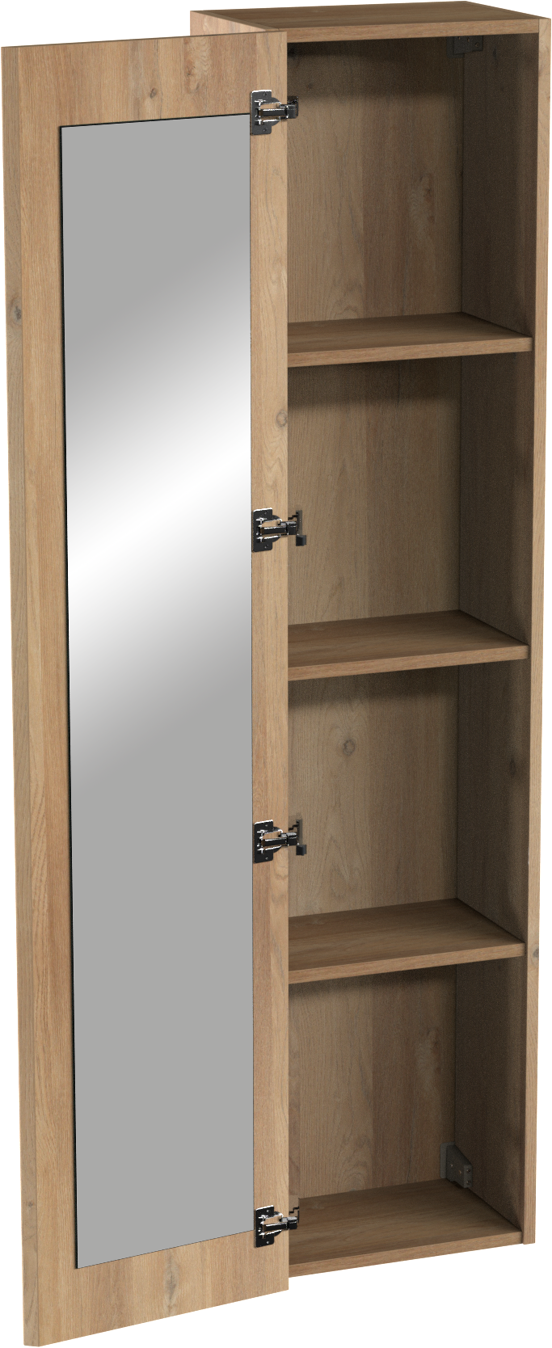Storke Edge zwevende badkamerkast met spiegel ruwe eik 40 x 30 x 170 cm