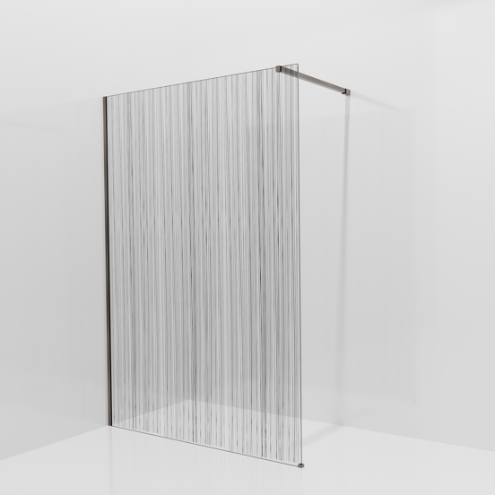 Balmani Modular Walk-In Dusche: 140 x 200 cm, Mikado, inklusive Coating, Profil Brushed GunMetal