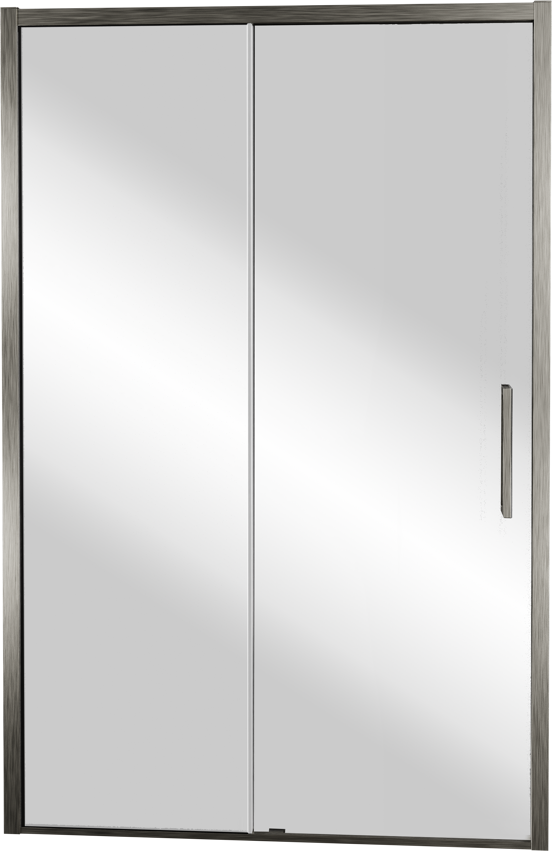 Balmani Senses Design douche schuifdeur links 120 cm x 210 cm Reflex spiegelglas, Brushed GunMetal profielen