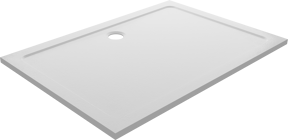 Linie Calisto receveur de douche 130 x 90 cm rectangulaire marbre composite blanc brillant