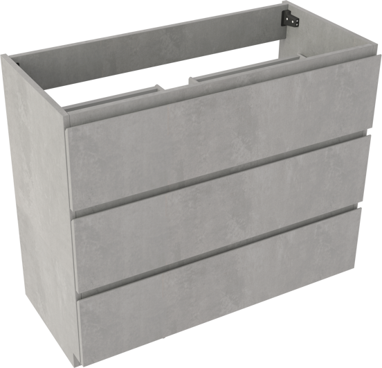 Storke Delta cabinet 3 dr 100x85x48cm 1U concrete grey