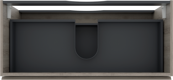 Linie Lado meuble sous-vasque suspendu 100 x 46 cm chêne gris 2 tiroirs