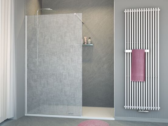 Balmani BMSS Nischendusche 120 x 200 cm, Leinen weiß Glas , Profil weiß matt