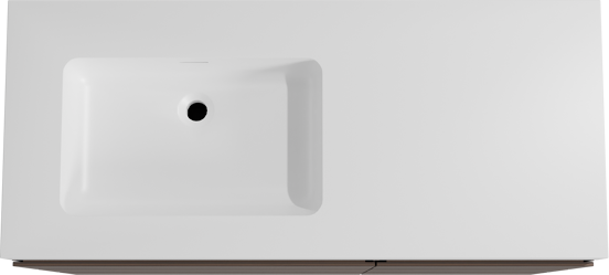 Storke Edge staand badkamermeubel 120 x 52 cm notelaar met Mata High asymmetrisch linkse wastafel in solid surface mat wit