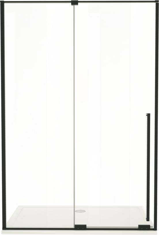Luca Varess Stilus porte coulissante 140 x 200 cm verre transparent profil noir mat