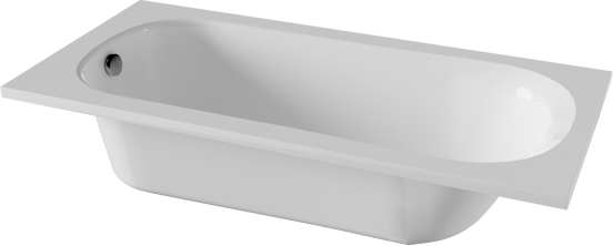 Linie Tessa eenpersoons inbouwbad 170 x 80 cm acryl hoogglans wit