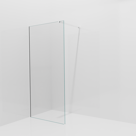 Balmani Modular Walk-In Dusche: 100 x 200 cm, Extra Klarglas, inklusive Coating, Profil Chrom glänzend