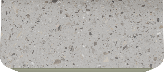 Balmani Moon hängendes Möbelstück Set: 130 x 55 cm, SalbeigrÃ¼n, mit Moon Einzel- oder Doppel Waschtischplatte, Terrazzo in Greige