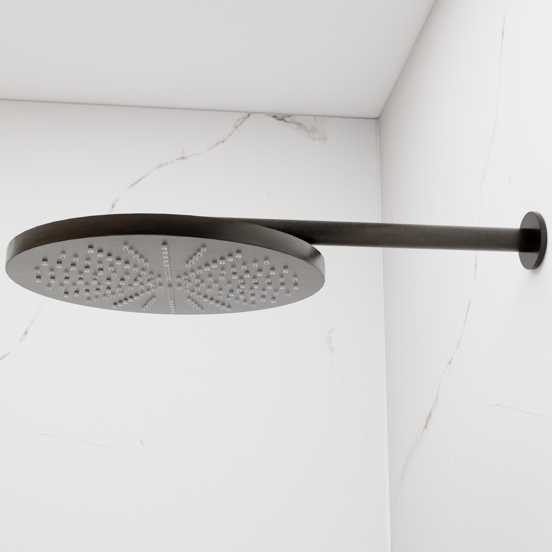 Blaufoss Nola 300 Duschkopf Rund, 30 cm, Wandmontage, Brushed Gunmetal