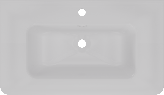 Linie Baro Curvo enkele wastafel porselein glanzend wit 80 x 46 cm