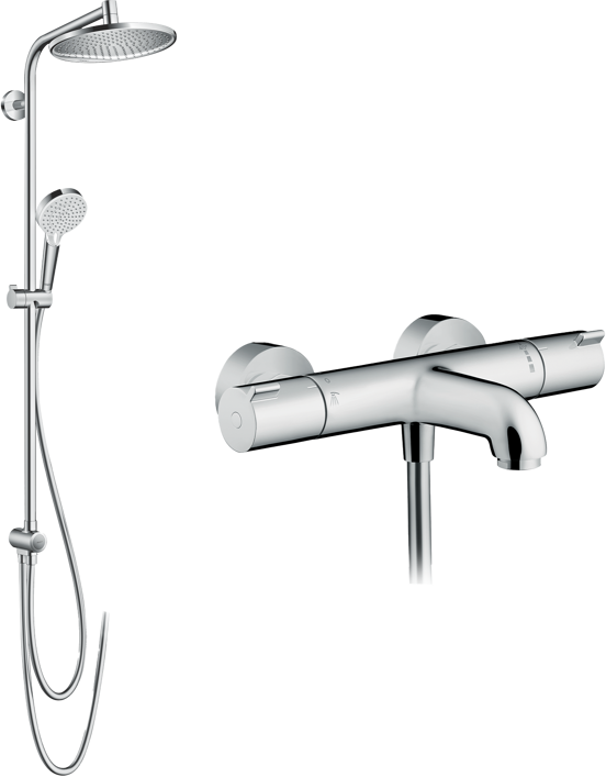 Hansgrohe Ecostat 1001 CL muurmontage opbouw thermostatische badkraan glanzend chroom
