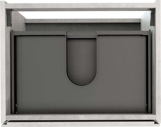 Storke Edge meuble sous-lavabo a poser 60 x 46 cm béton gris argent 3 tiroirs
