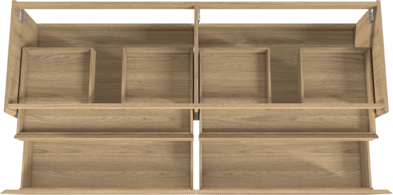 Balmani Fila zwevende wastafelonderkast 180 x 55 cm fineer naturel eiken 4 lades